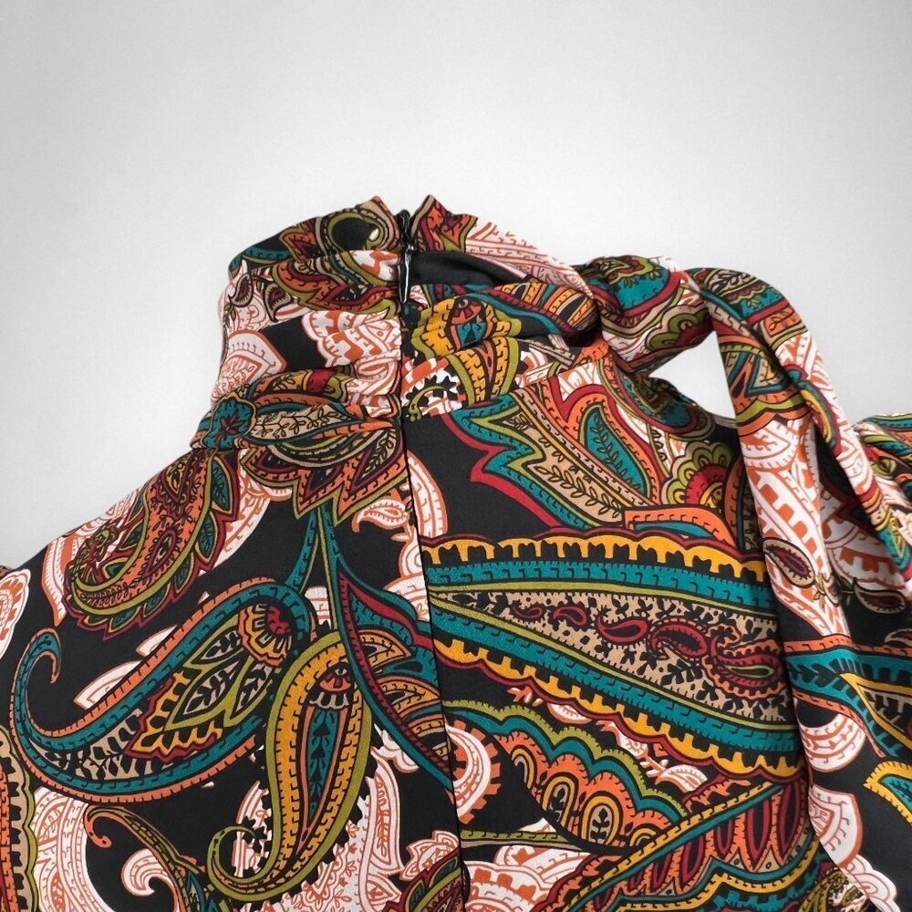 NEW YORK &‎ CO XS Paisley High-Neck Top Office Fall Print - Picture 7 of 12